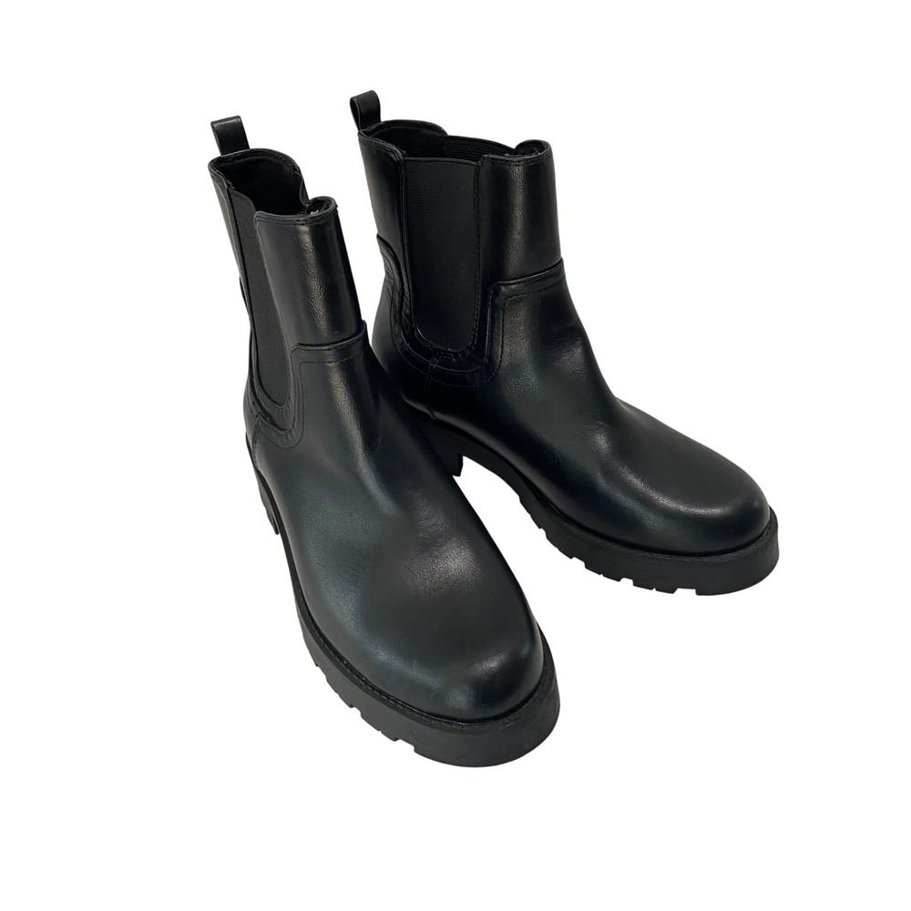 Old Navy Chunky Chelsea Boots Women 7 Black Excellent Lug Sole Pull On